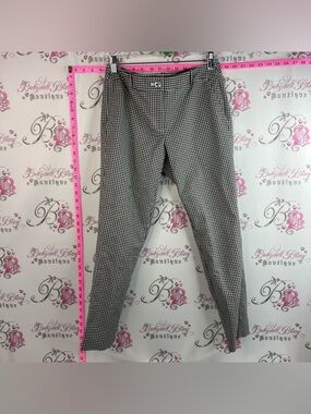 Michael Kors pants checkered Black and White Gingham Pants silver buttons